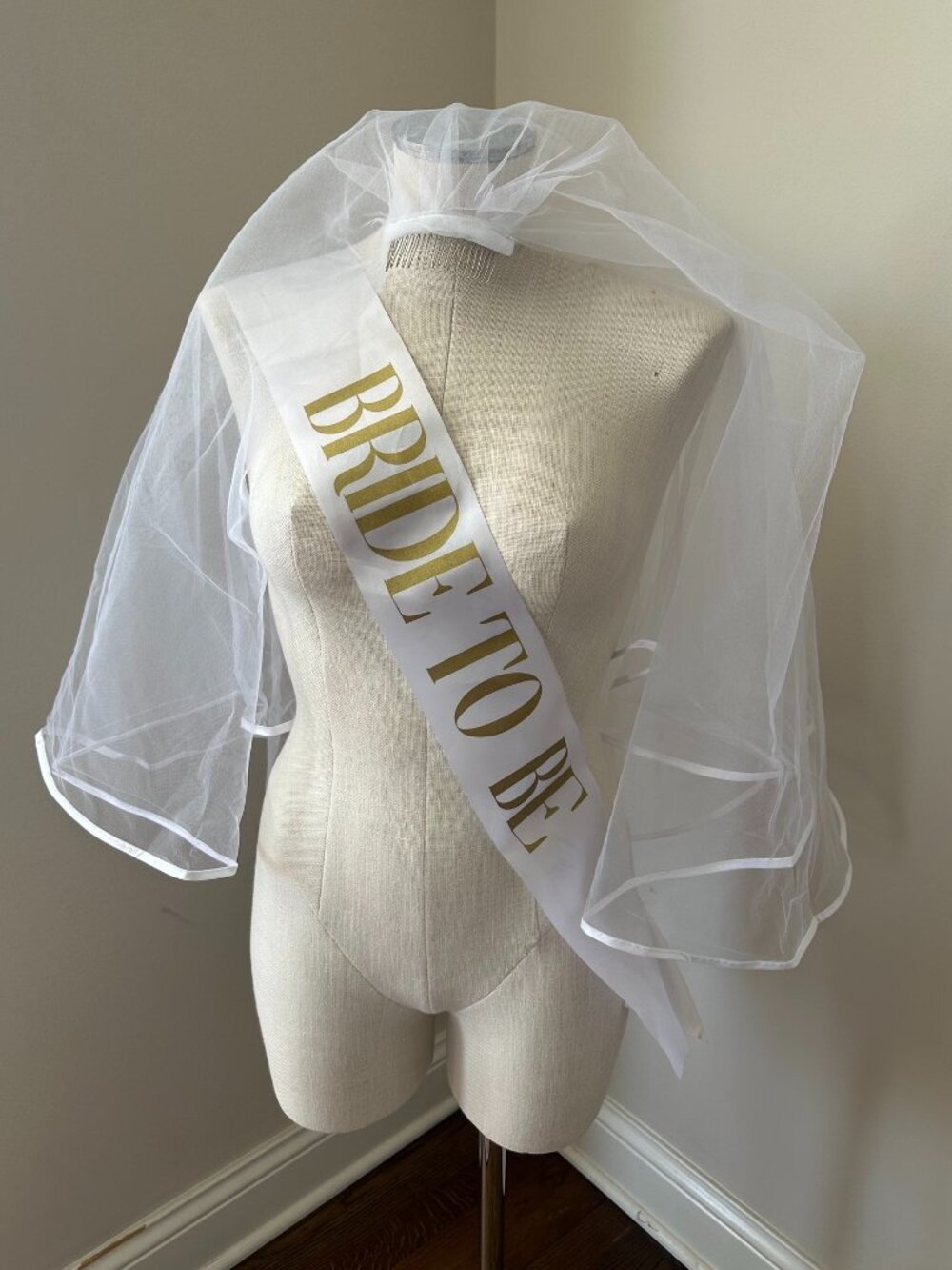 Bachelorette Party Veil, Sash (x2) and Bride Crazy Straws (x2)